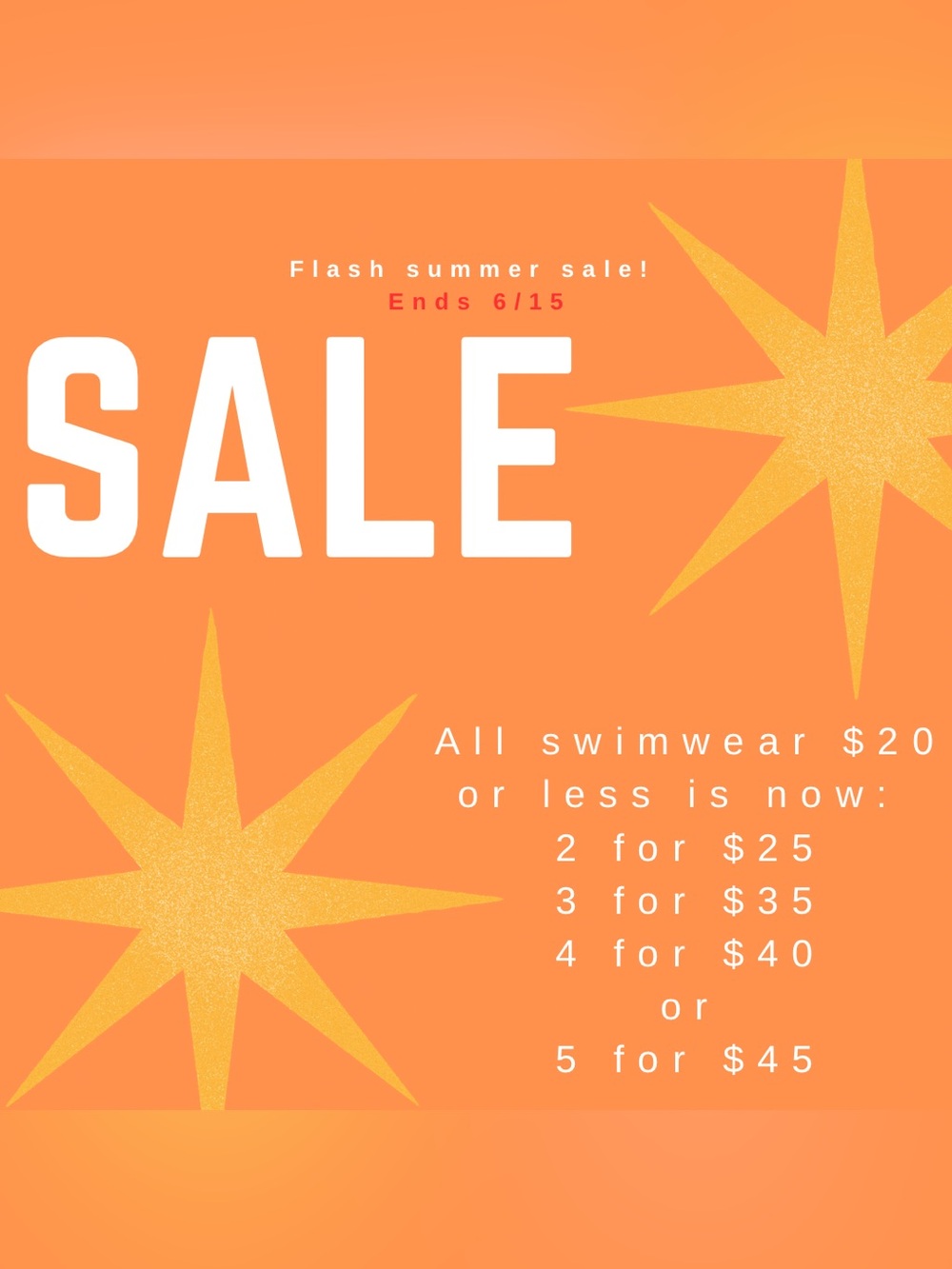 Flash Swimwear Sale!! Ends 6/15